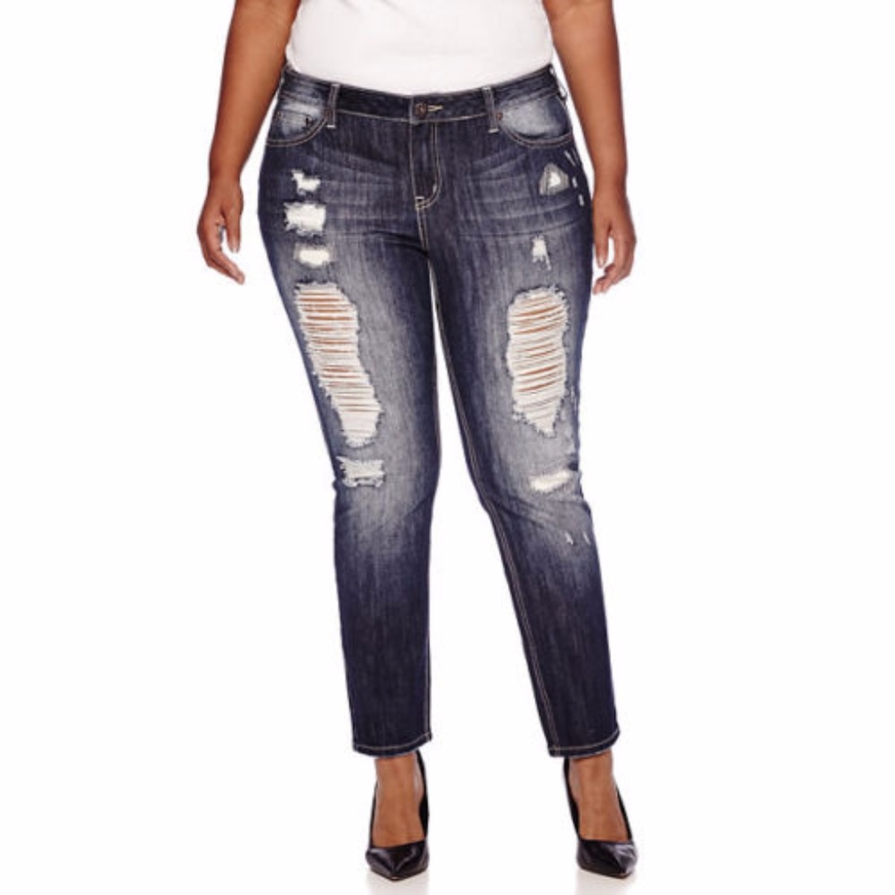 Soundgirl Destructed Skinny Jeans Juniors Plus 14